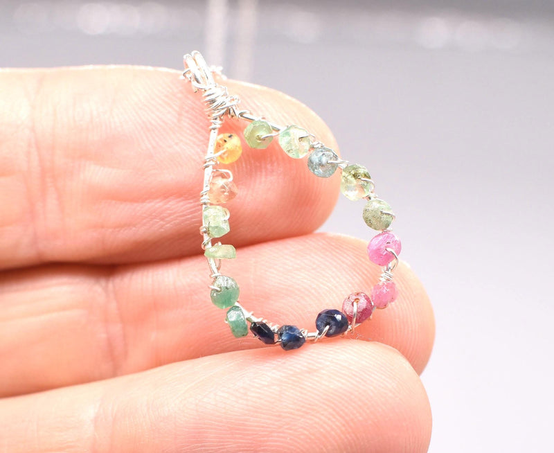 Multi-Coloured Tourmaline Sterling Necklace: Natural Gemstones on Silver