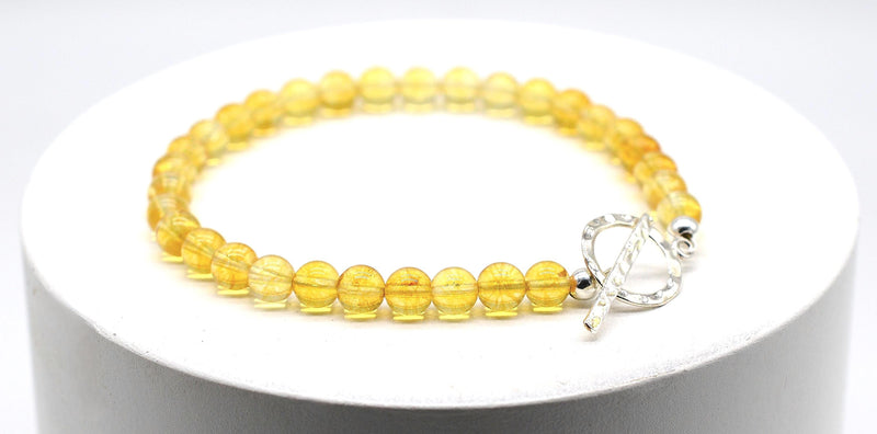 Citrine Bracelet with Handmade Silver Fastener
