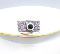 Green Tourmaline Silver Ring Handmade