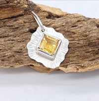 Citrine Sterling Silver Pendant Handmade: Ethically Sourced Natural Citrine
