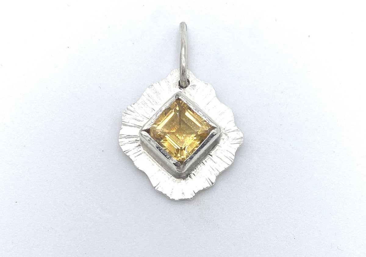 Citrine Sterling Silver Pendant Handmade: Ethically Sourced Natural Citrine