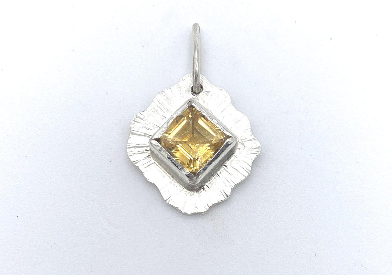 Citrine Sterling Silver Pendant Handmade: Ethically Sourced Natural Citrine