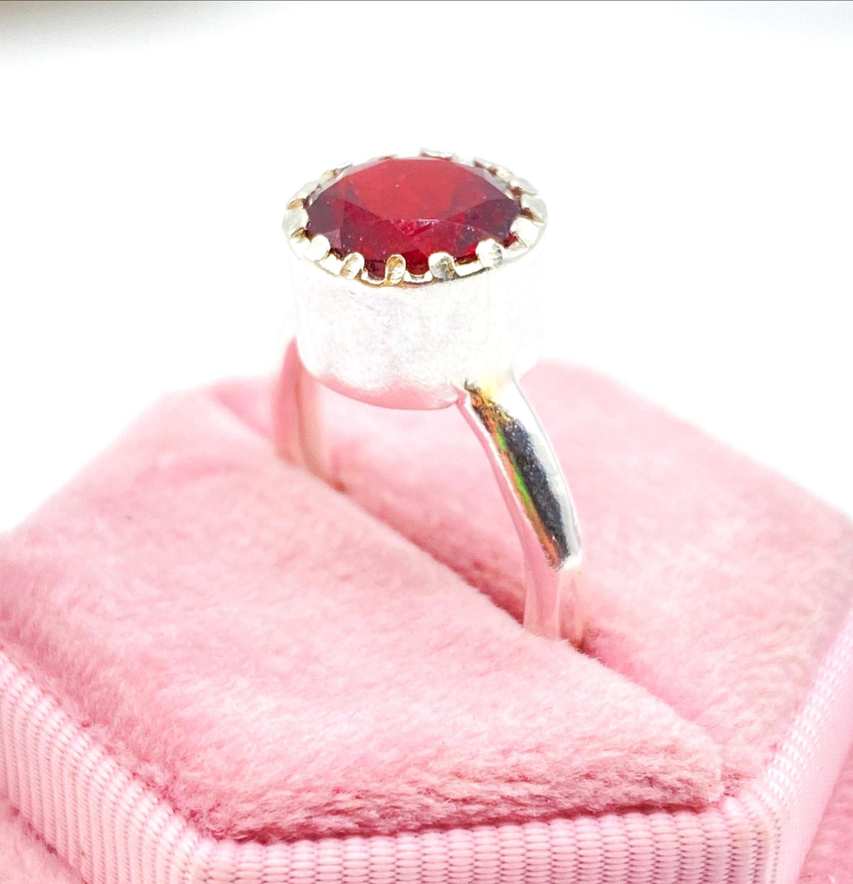 Garnet Sterling Silver RingGarnet Sterling Silver Ring: Handmade Natural Gemstone Ring
