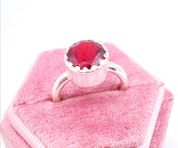 Garnet Sterling Silver Ring: Handmade Natural Gemstone Ring