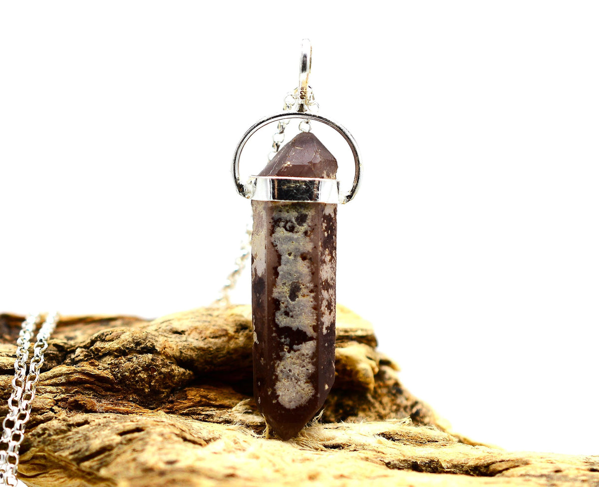 Lithium Quartz DT Phantom Silver Pendant