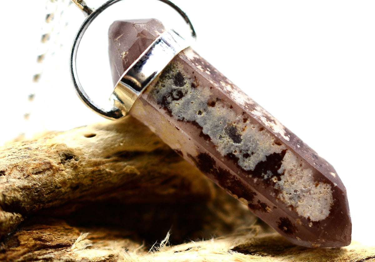 Lithium Quartz DT Phantom Silver Pendant