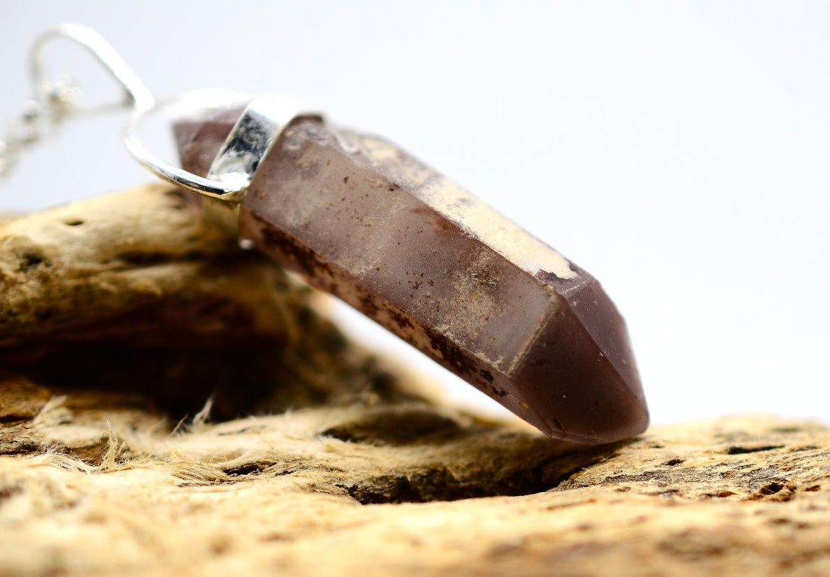 Lithium Quartz DT Phantom Silver Pendant