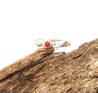 Handmade Sterling Silver Red Coral Ring: Ethically Sourced Natural Coral