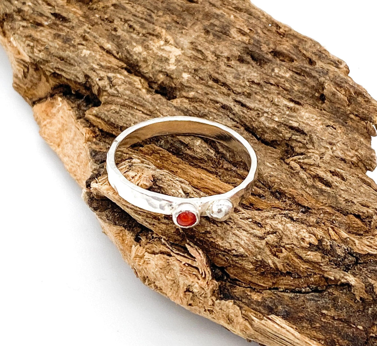 Handmade Sterling Silver Red Coral Ring: Ethically Sourced Natural Coral