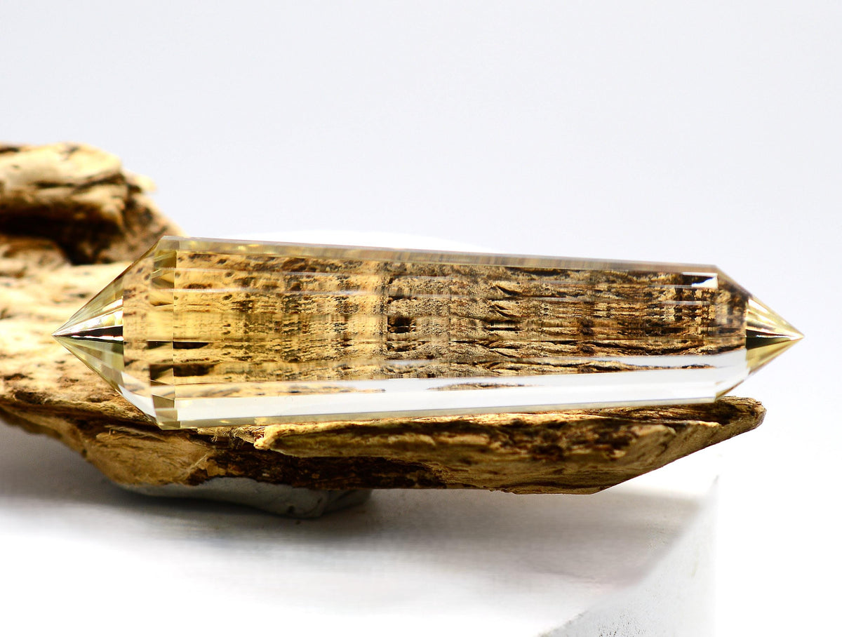 24-Sided Flawless Natural Citrine Vogel Wand: Ethically Mined Hand-Cut Vogel