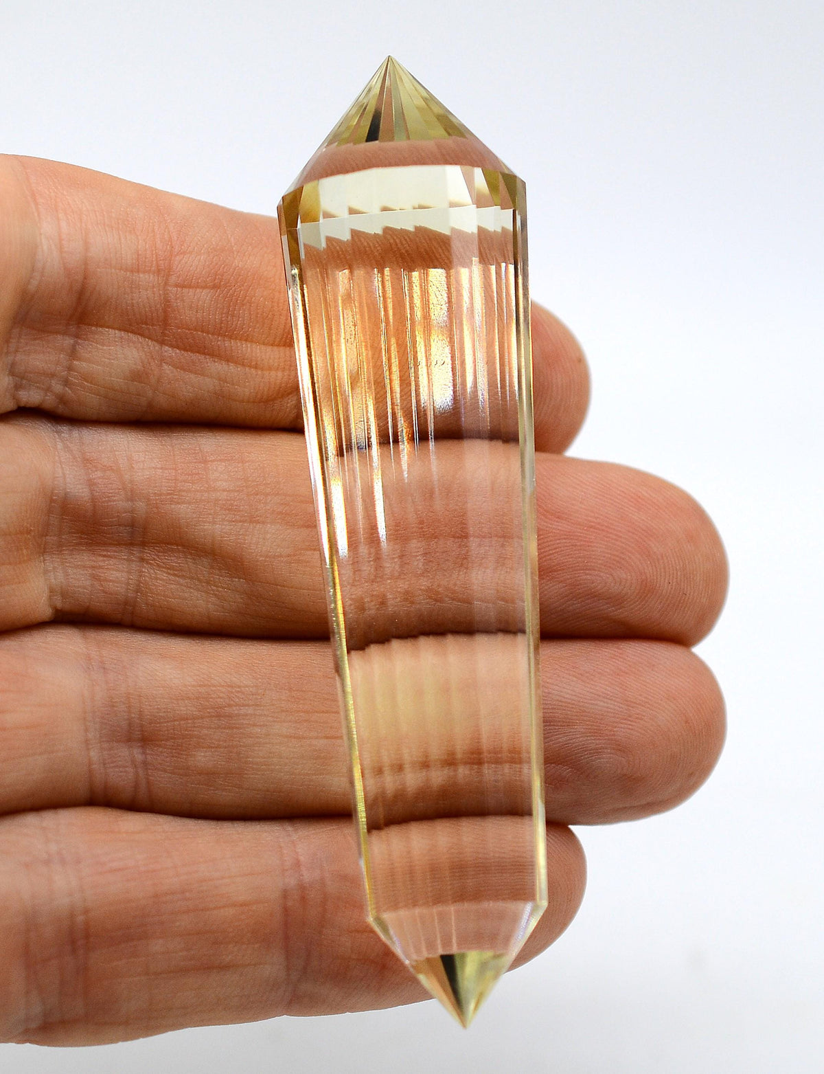 24-Sided Flawless Natural Citrine Vogel Wand: Ethically Mined Hand-Cut Vogel
