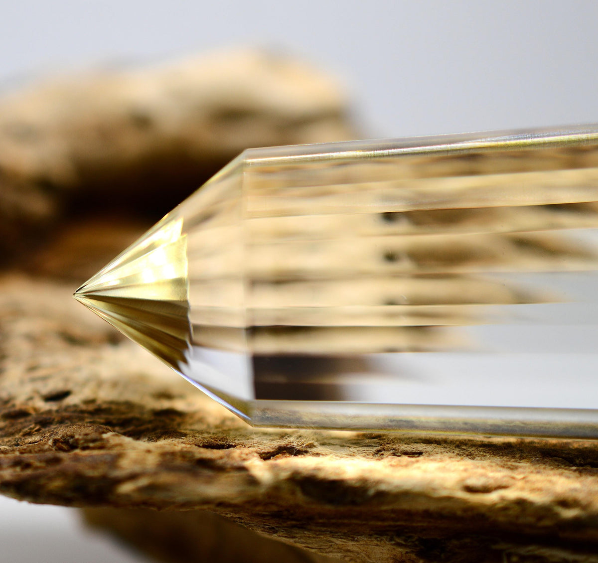24-Sided Flawless Natural Citrine Vogel Wand: Ethically Mined Hand-Cut Vogel
