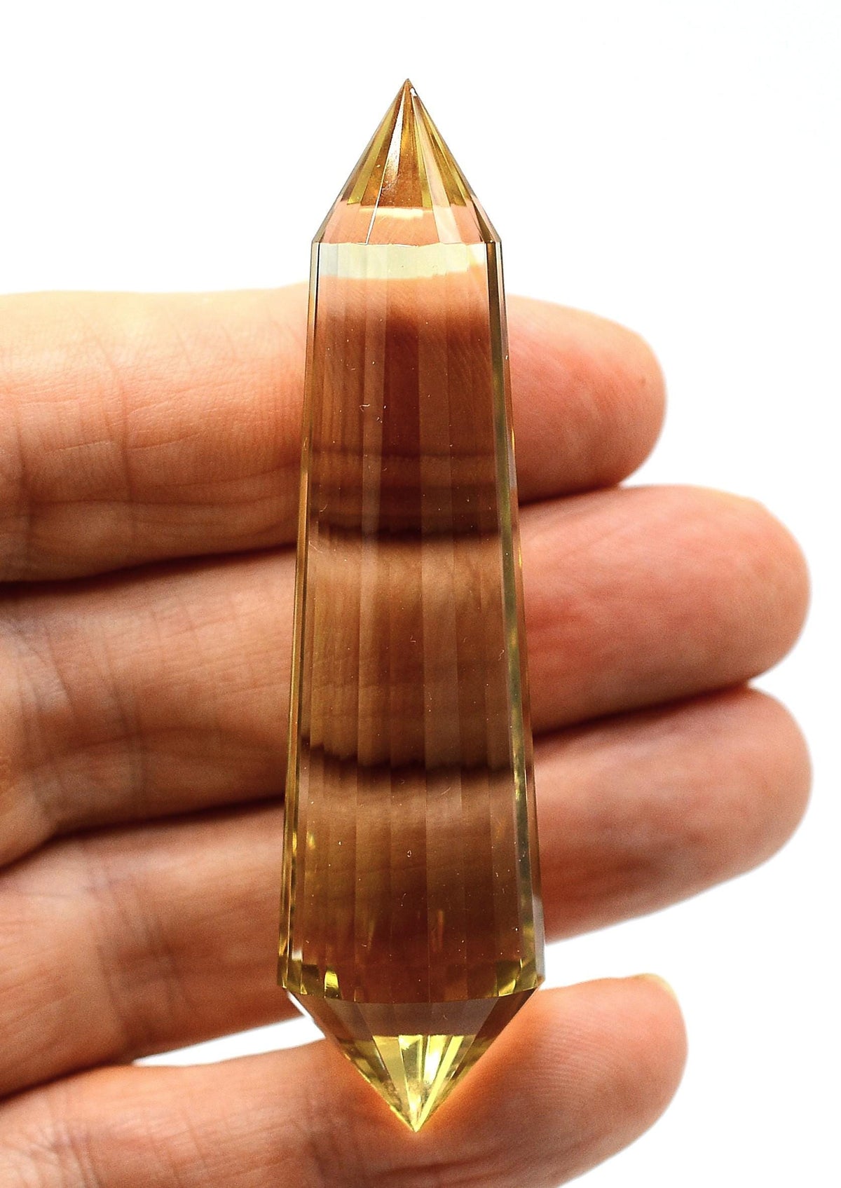 24-Sided Flawless Natural Citrine Vogel Wand: Ethically Mined Hand-Cut Vogel