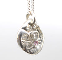 Pink Tourmaline Molten Silver Pendant ~ Handmade Natural Gemstone Jewellery