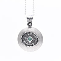 Sterling Silver Emerald Pendant: Handmade Natural Gemstone Jewellery