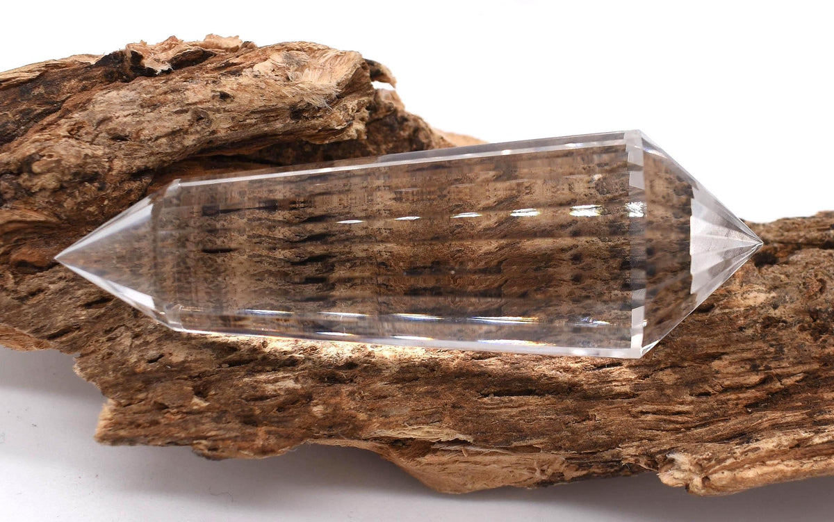 24 Sided Flawless Himalayan Quartz Vogel Wand: Ethically Hand-Mined Natural Crystal