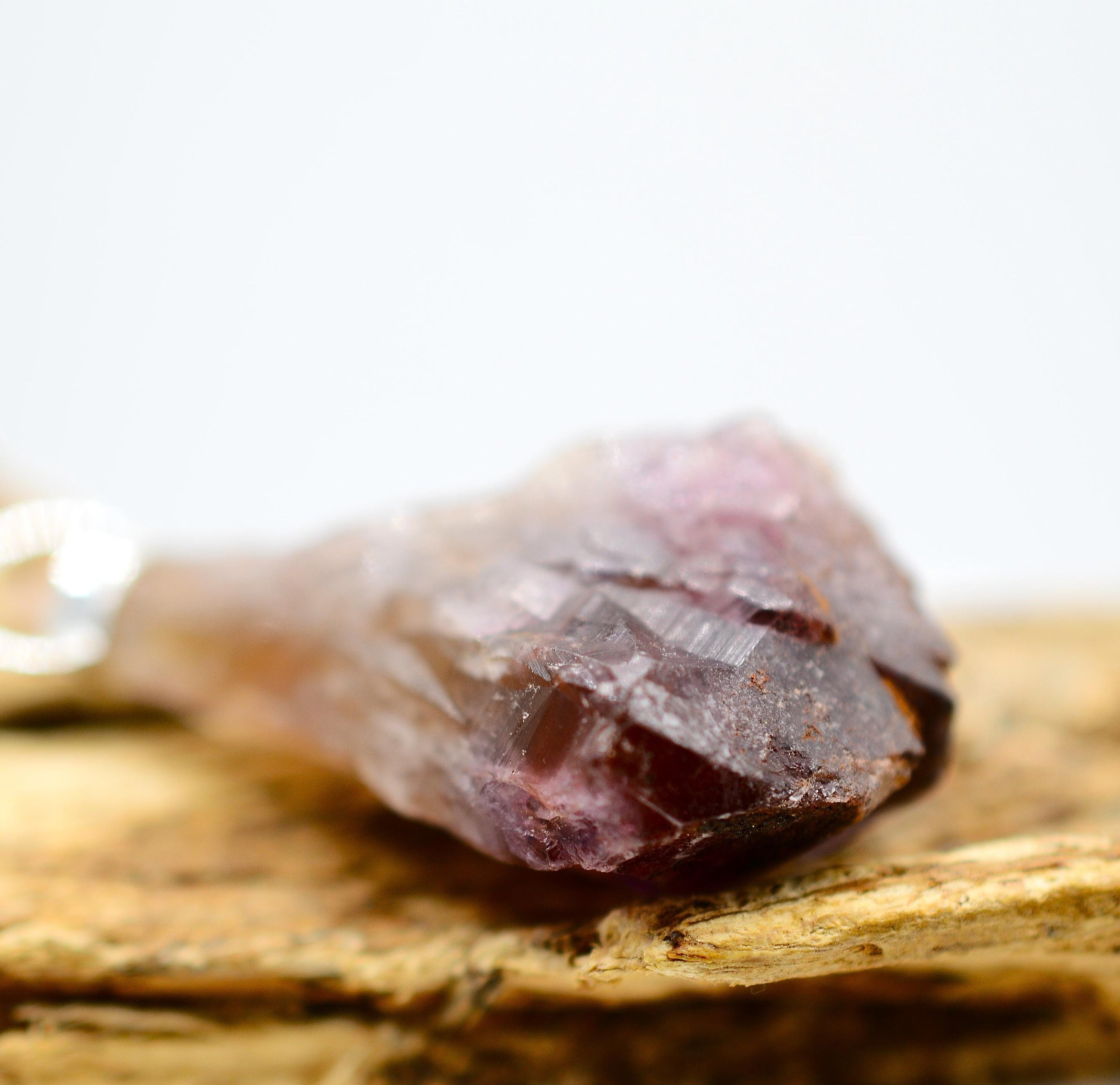 Raw Super 7 Silver Pendant: Ethically Mined Natural Crystal