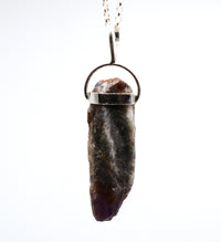 Raw Super 7 Silver Pendant: Ethically Mined Natural Crystal