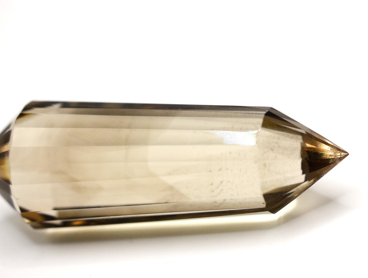 24-Sided Himalayan Smoky Quartz Vogel Wand: Ethically Hand Mined Crystal