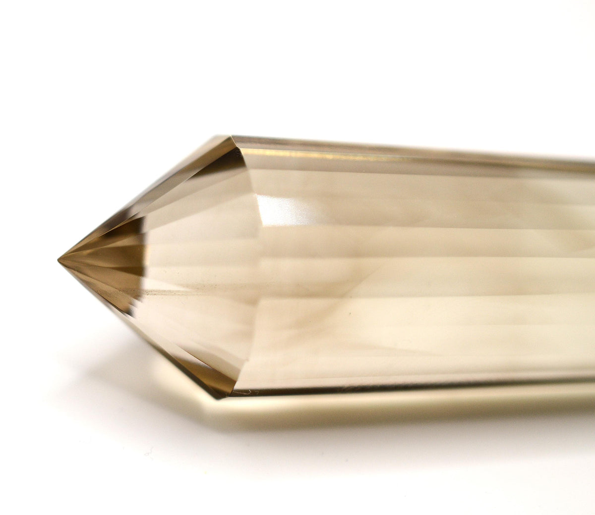 24-Sided Himalayan Smoky Quartz Vogel Wand: Ethically Hand Mined Crystal