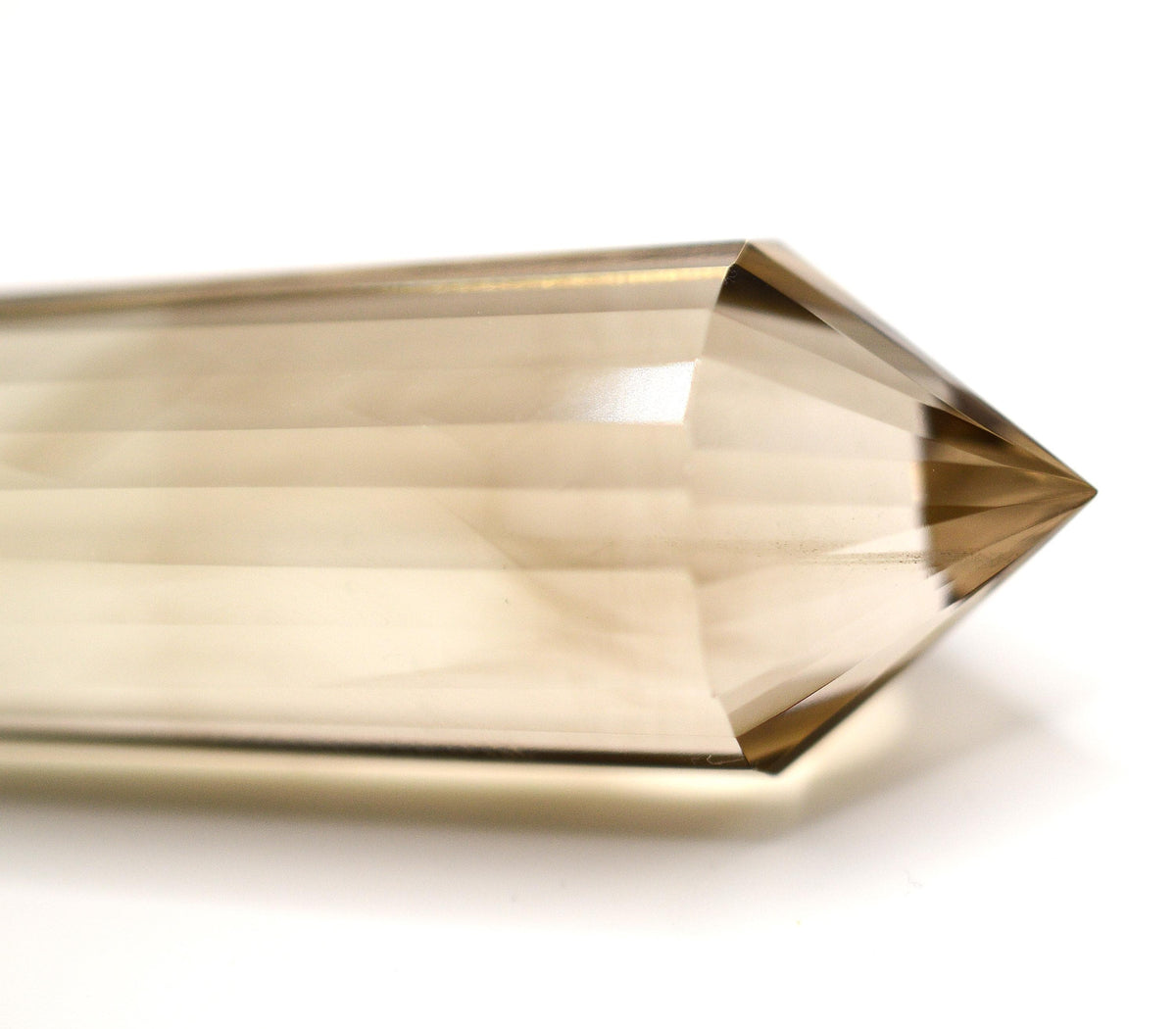 24-Sided Himalayan Smoky Quartz Vogel Wand: Ethically Hand Mined Crystal