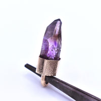 Handmade Brandberg Amethyst Harlequin Quartz Solid Gold Pendant