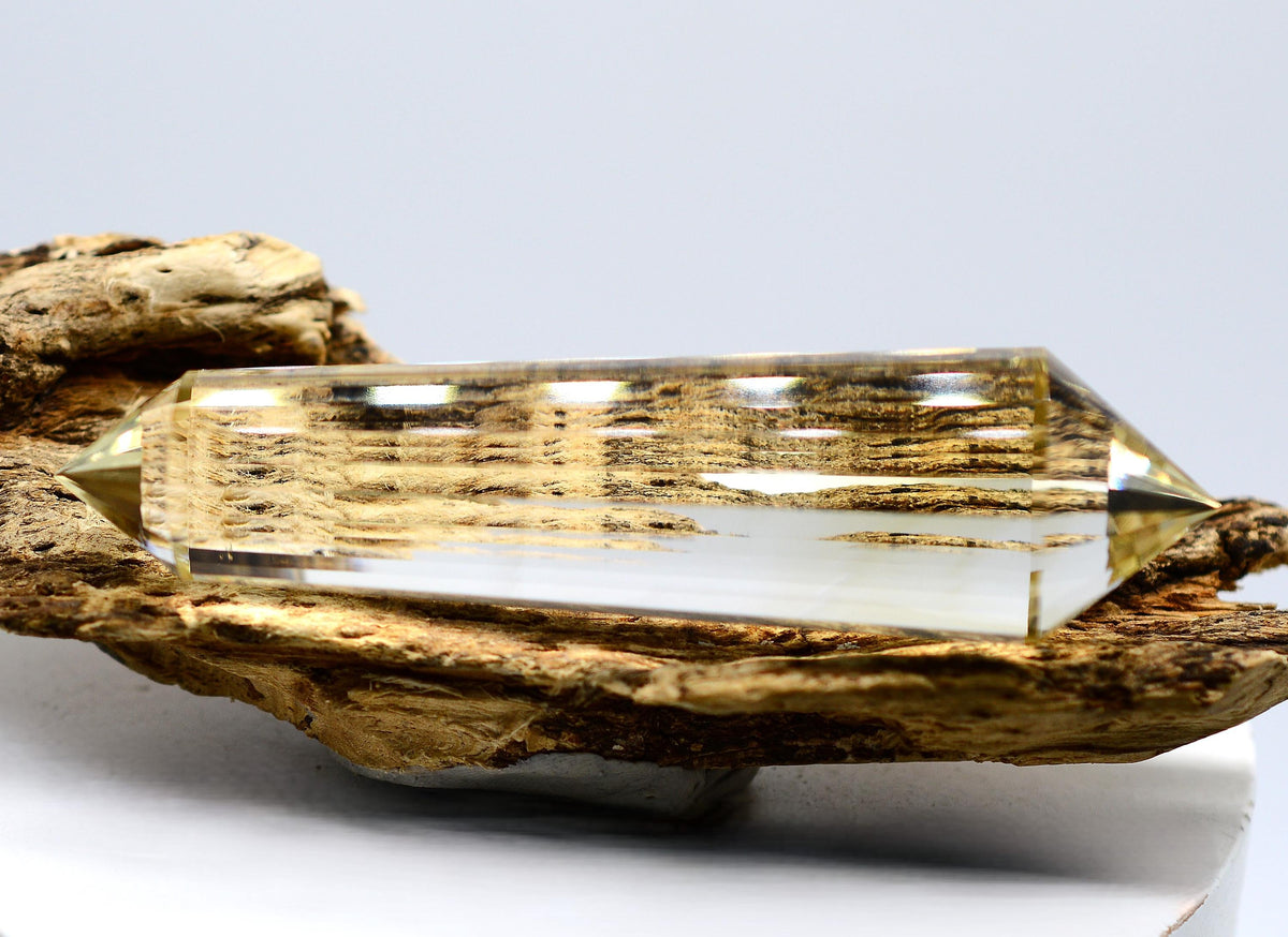 24-Sided Flawless Natural Citrine Vogel Wand: Ethically Mined Hand-Cut Vogel