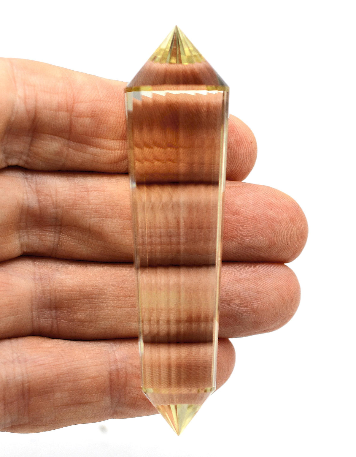 24-Sided Flawless Natural Citrine Vogel Wand: Ethically Mined Hand-Cut Vogel