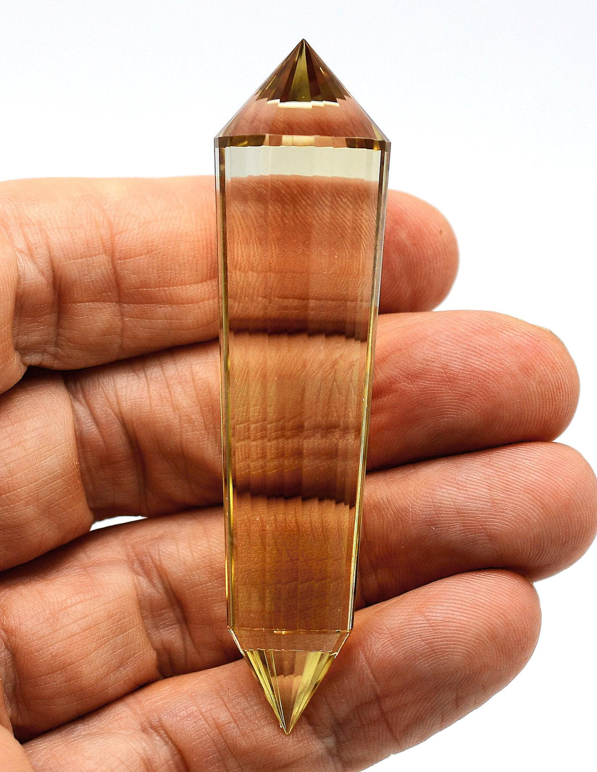 24-Sided Flawless Natural Citrine Vogel Wand: Ethically Mined Hand-Cut Vogel