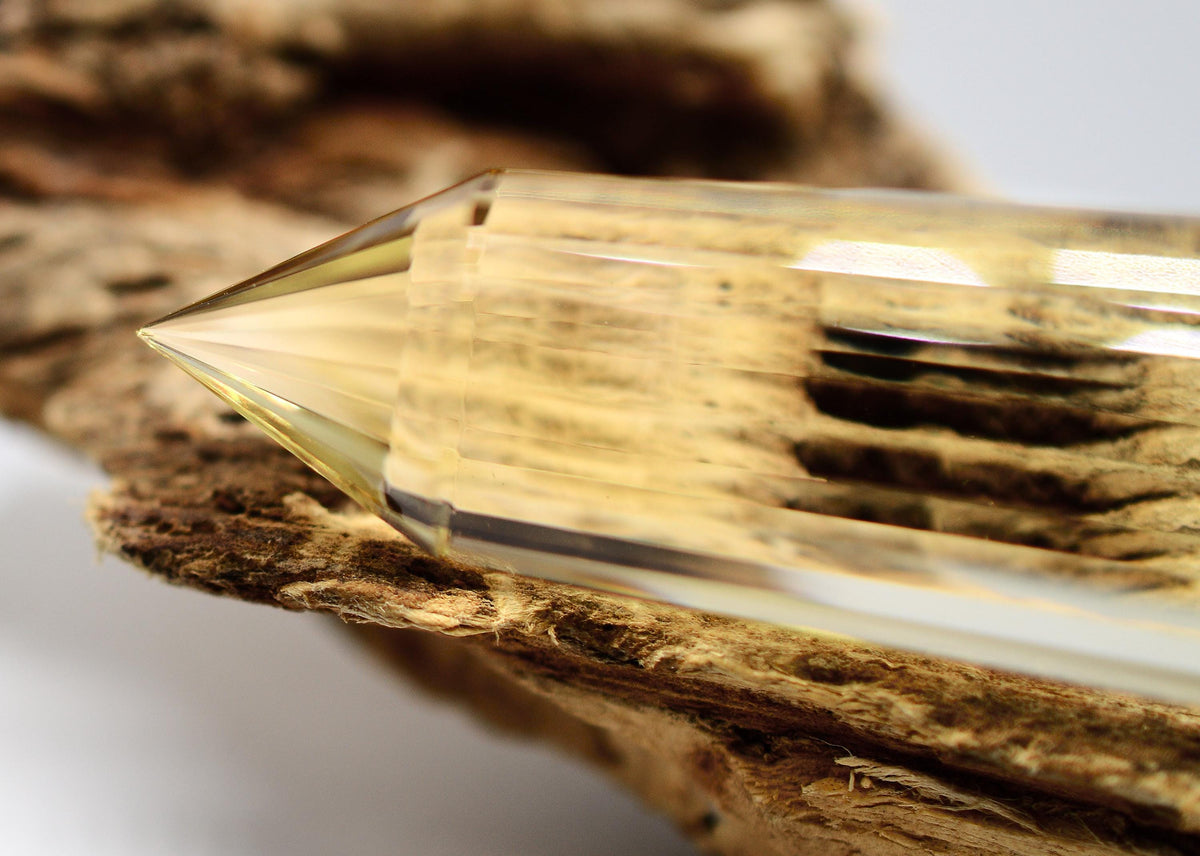 24-Sided Flawless Natural Citrine Vogel Wand: Ethically Mined Hand-Cut Vogel