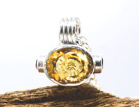 Handmade Citrine, Madeira Citrine & Green Tourmaline Silver Pendant: Unique Handmade Gemstone Jewellery
