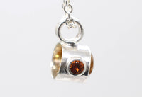 Handmade Citrine, Madeira Citrine & Green Tourmaline Silver Pendant