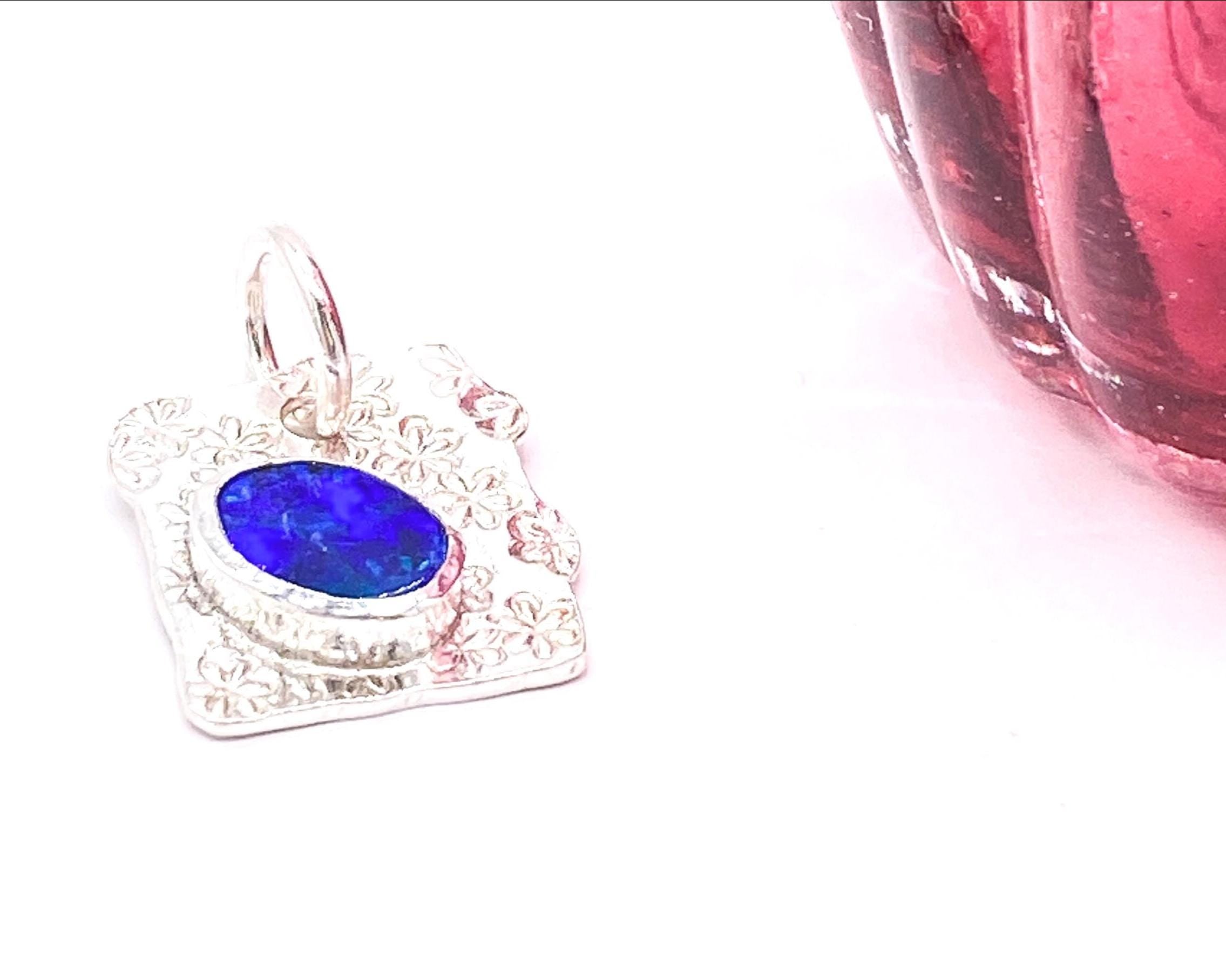 Opal Sterling Silver Pendant: Unique Handmade Gemstone Jewellery