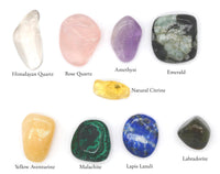 Crystal Healing Tumble Stone Set: Citrine, Amethyst & Chakra Balancing