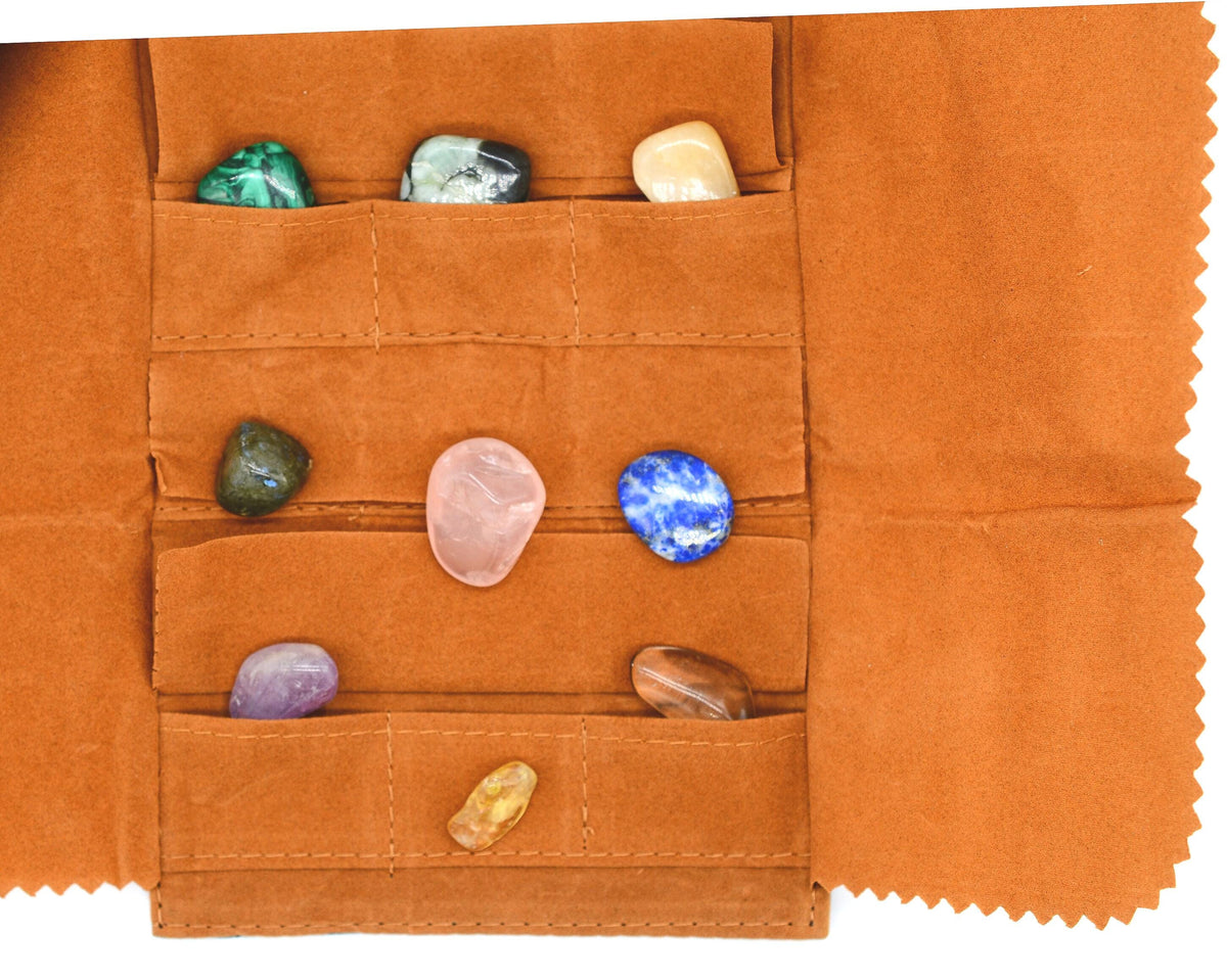 Crystal Healing Tumble Stone Set: Citrine, Amethyst & Chakra Balancing