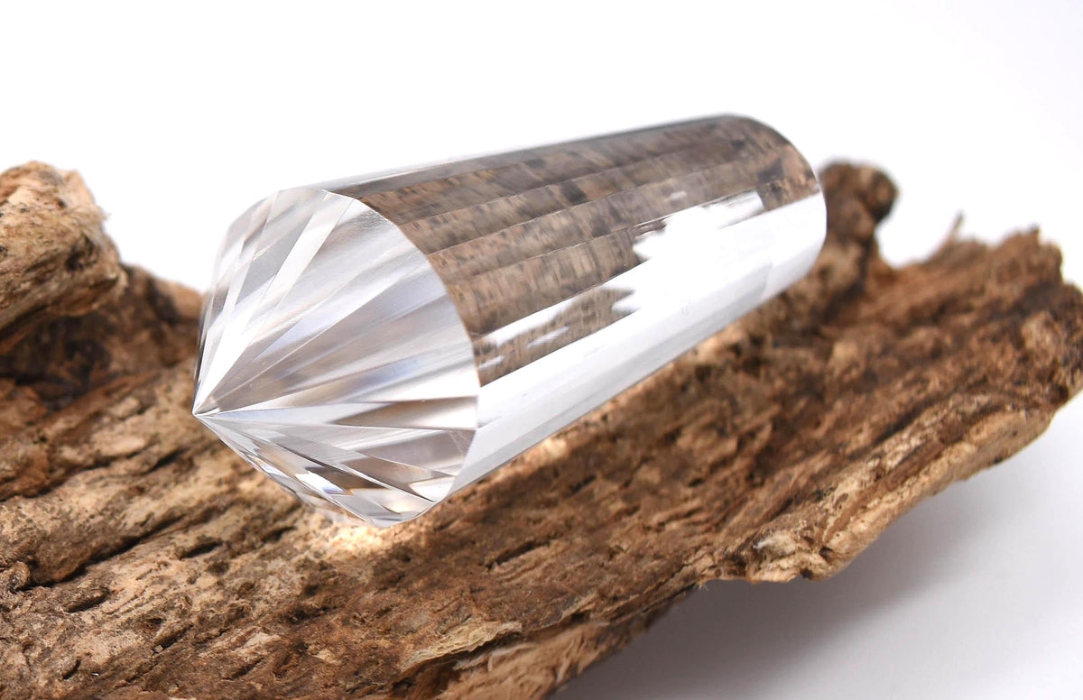 24 Sided Flawless Himalayan Quartz Vogel Wand: Ethically Hand-Mined Natural Crystal