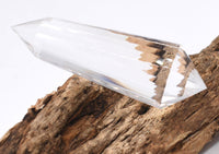 24 Sided Flawless Himalayan Quartz Vogel Wand: Ethically Hand-Mined Natural Crystal