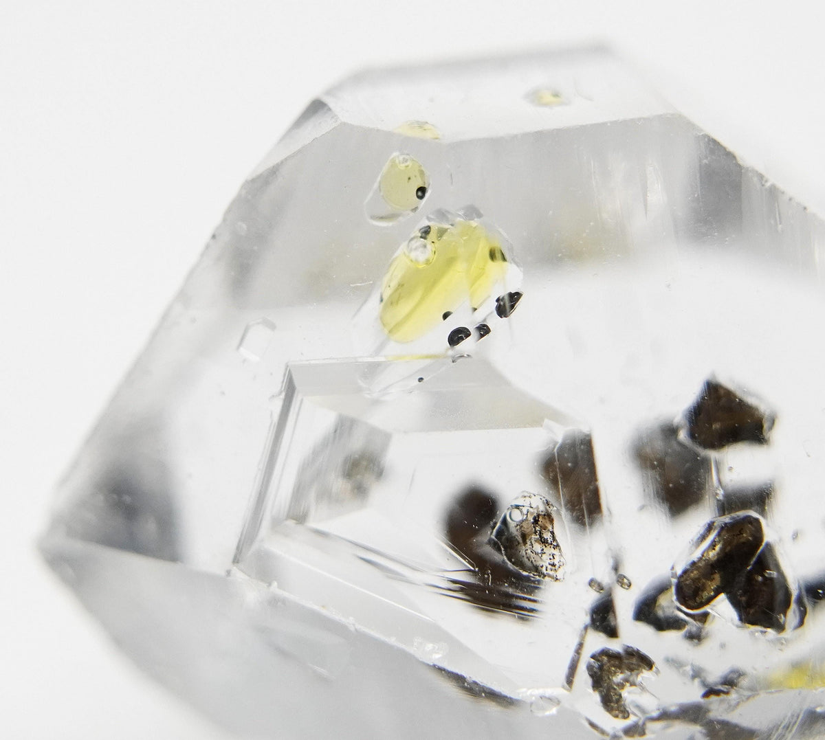 Golden Enhydro - Petroleum Quartz Crystal: Ethically Mined Himalayan Quartz