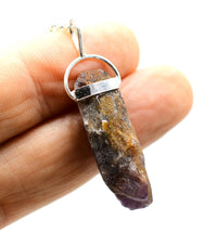Raw Super 7 Silver Pendant: Ethically Mined Natural Crystal