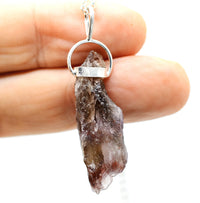 Raw Super 7 Silver Pendant: Ethically Mined Natural Crystal