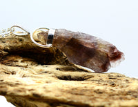 Raw Super 7 Silver Pendant: Ethically Mined Natural Crystal