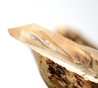 Golden Lemurian Quartz Silver Pendant: Ethically Mined Natural Crystal