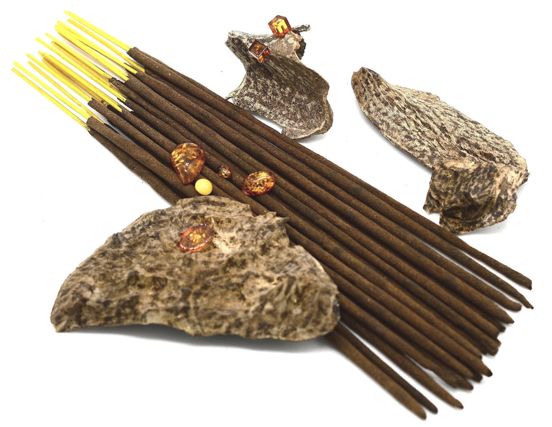 Organic Oud & Amber Incense Sticks ~ Double Strength Temple Grade ~ Hand Rolled Luxury Incense