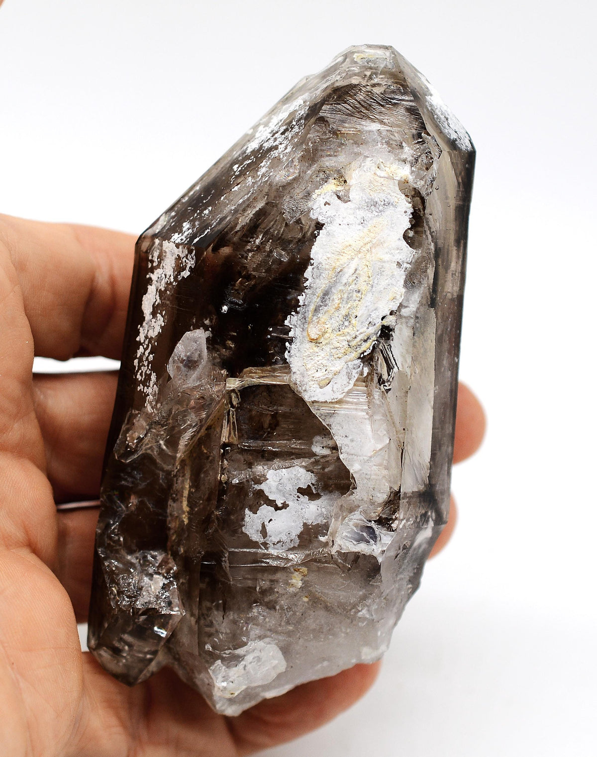 Omapeleki Brandberg Smoky Skeletal Black Phantom: Ethically Mined Large Quartz Crystal