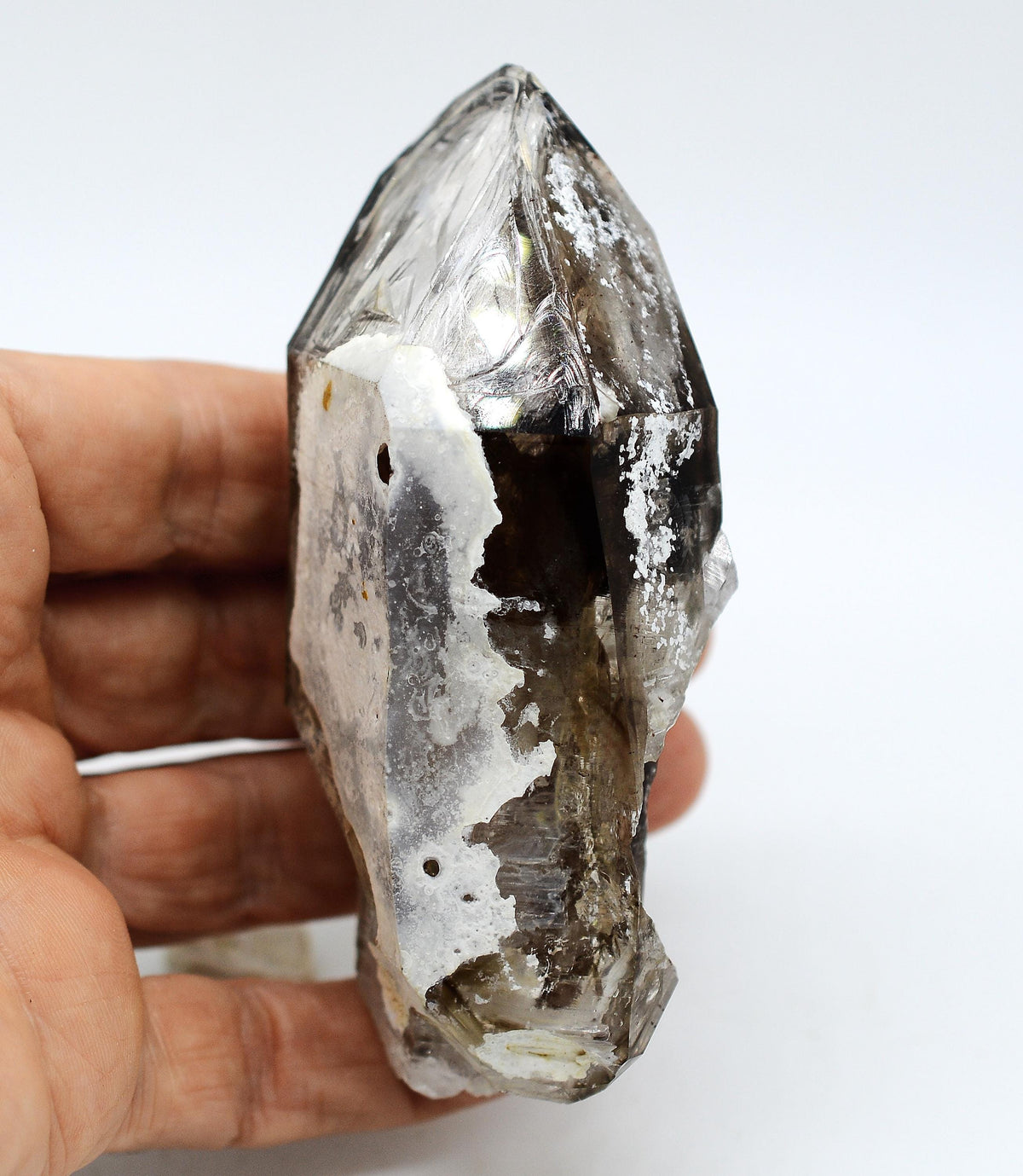 Omapeleki Brandberg Smoky Skeletal Black Phantom: Ethically Mined Large Quartz Crystal