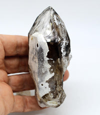 Omapeleki Brandberg Smoky Skeletal Black Phantom: Ethically Mined Large Quartz Crystal
