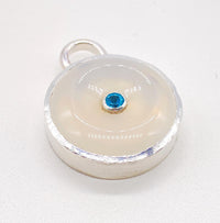 Onyx and Blue Apatite Sterling Silver Pendant: Unique Handmade Natural Gemstone Jewellery