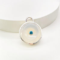 Onyx and Blue Apatite Sterling Silver Pendant: Unique Handmade Natural Gemstone Jewellery