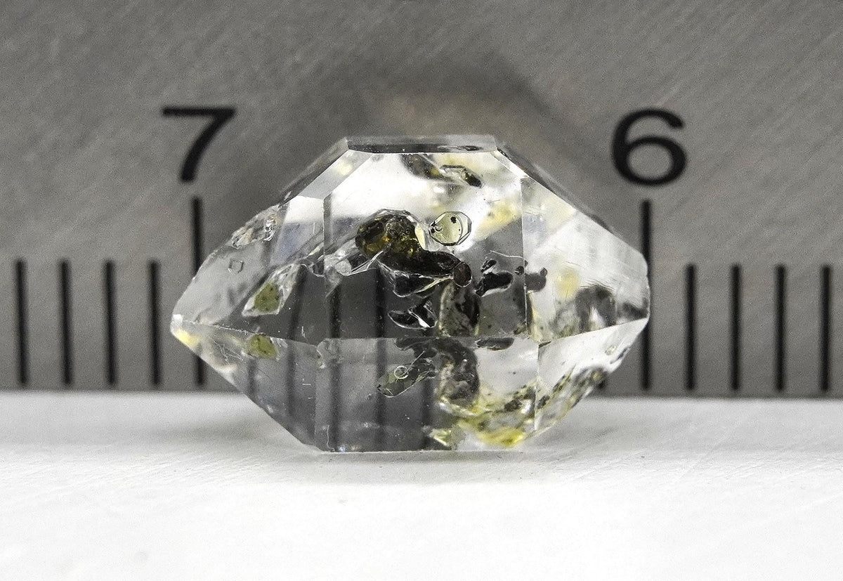 Golden Enhydro - Petroleum Quartz Crystal: Ethically Mined Himalayan Quartz