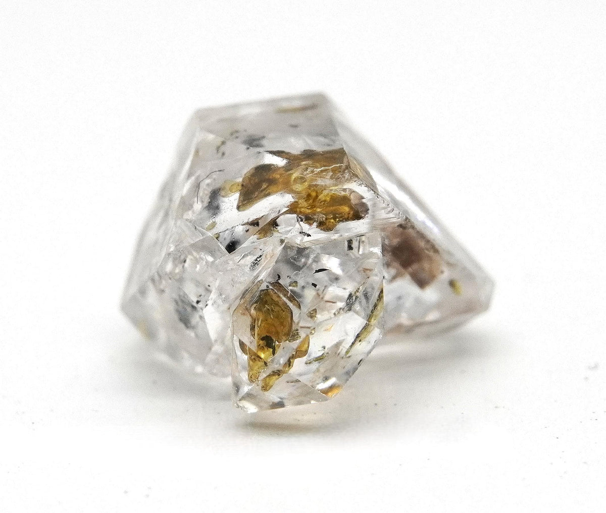 Golden Enhydro - Petroleum Quartz Crystal: Ethically Mined Himalayan Quartz